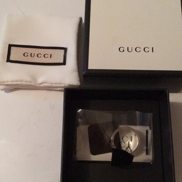 Gucci Monogram Sterling Silver Cut out Ring  size 8.5 NIB - Picture 5 of 5